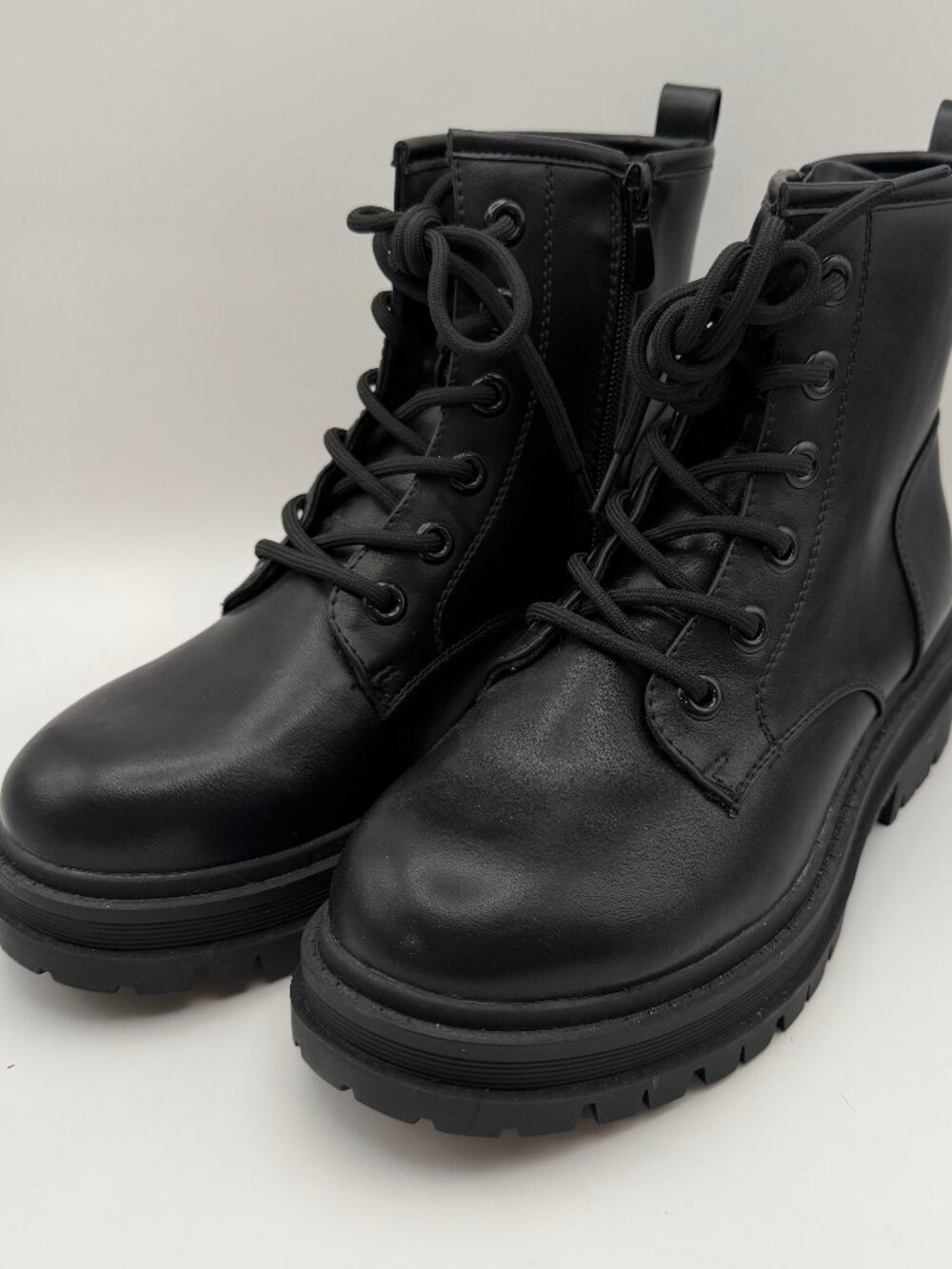 Dream Pairs Combat Boots Womens 6.5 Lace Up Faux Leather Military Side Ankle Zip